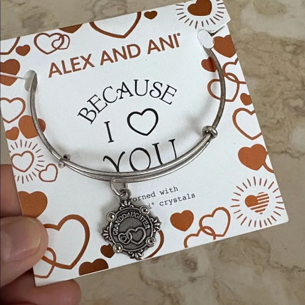 NEW! Alex And Ani Because I Love You Granddaughter Bracelet Swarovski Crystals